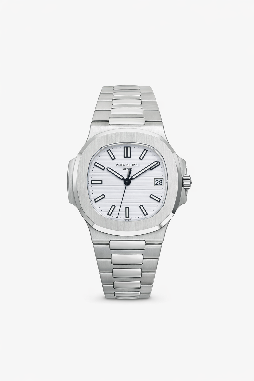 Patek Philippe Nautilus White Dial Stainless Steel