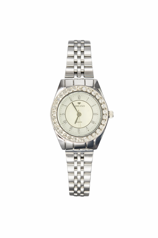 Silver Dial Crystal Stainless Steel Women’s Watch